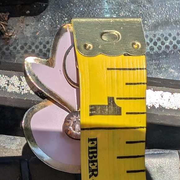 Vintage Lavender Painted and Rhinestone Gold Tone Clip On Earrings - Picture 6 of 10